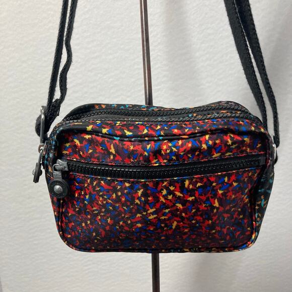 Kipling Abanu Small Crossbody with Multicolor Bird Pattern. Good Pre-Owned - Picture 2 of 12